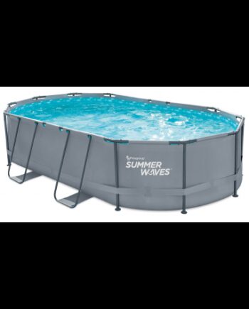 Active Frame Fritstående Pool Komplet Sæt Stige Pumpe H107 B488 D305 Grå