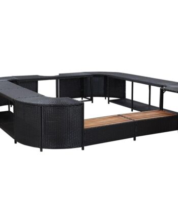 Omkrans Til Spabad 268x268x55 Polyrattan Sort