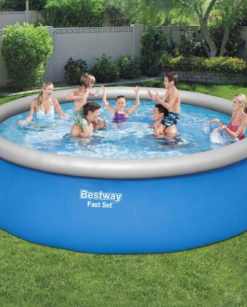 Bestway Fast Set Oppusteligt Swimmingpoolsæt 457  122 Rund Fritstående Pool