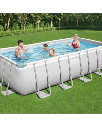 Bestway Power Steel Swimmingpool 488 244 122 Rektangulær