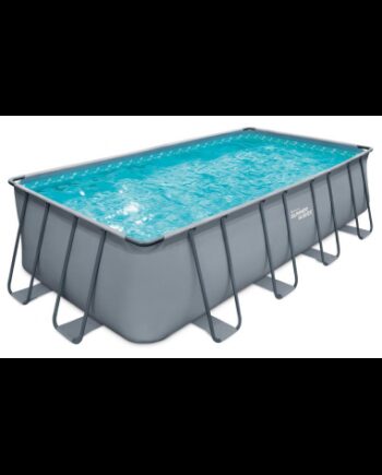 Elite Frame Fritstående Pool Komplet Sæt Stige Pumpe H132 B653 D384 Grå