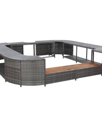 Omkrans Til Spabad 268  268  Polyrattan Grå
