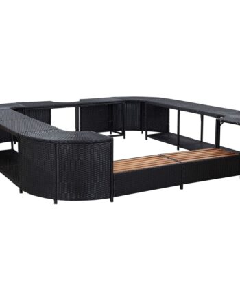 Omkrans Til Spabad 268x268x55 Polyrattan Grå