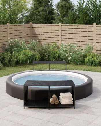 Opbevaringshylder Polyrattan Stk Sort