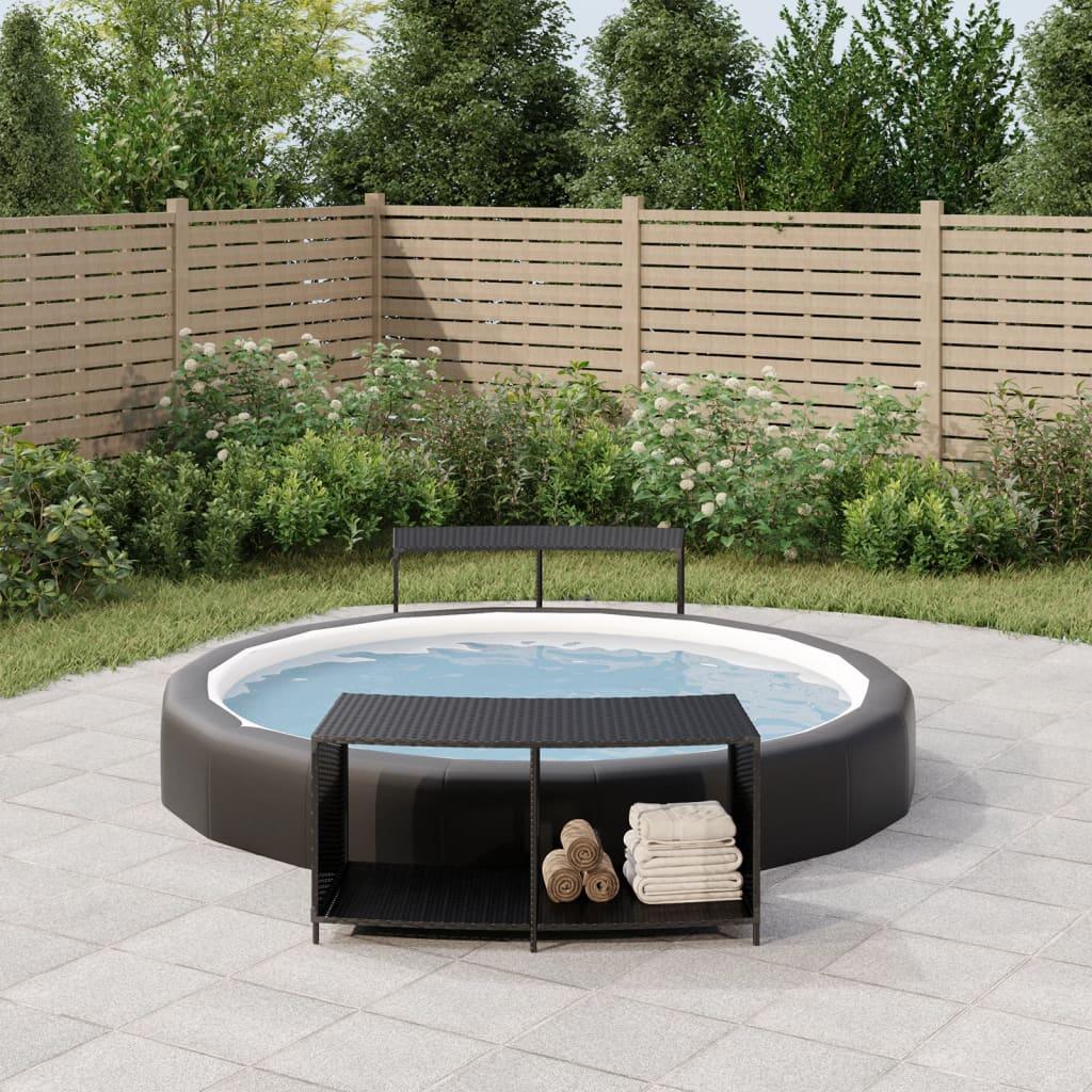 Opbevaringshylder Polyrattan Stk Sort