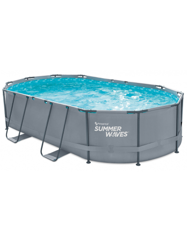 Active Frame Fritstående Pool Komplet Sæt Stige Pumpe H107 B488 D305 Grå