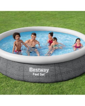 Fritstående Swimmingpool Bestway Fast Set 366 Grå Hvid