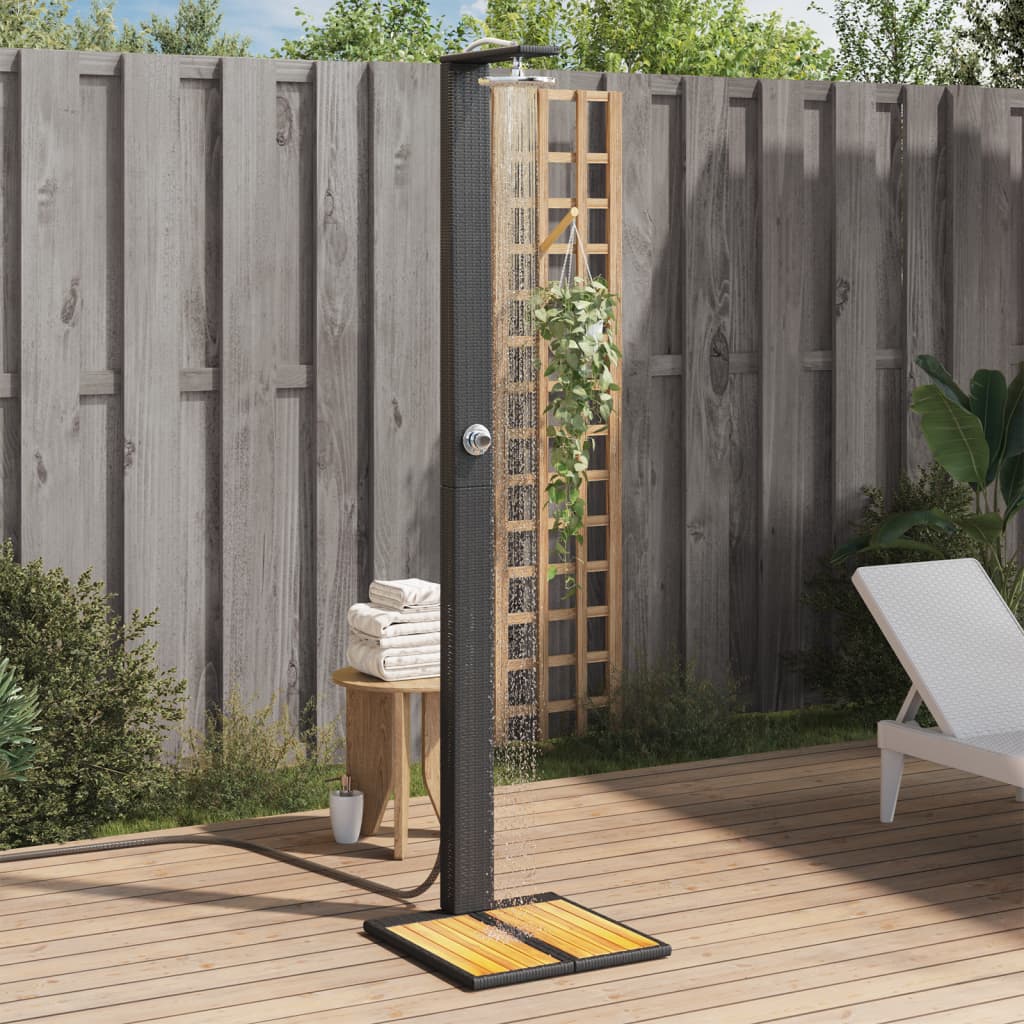 Havebruser 50x55x224 Polyrattan Akacietræ Sort