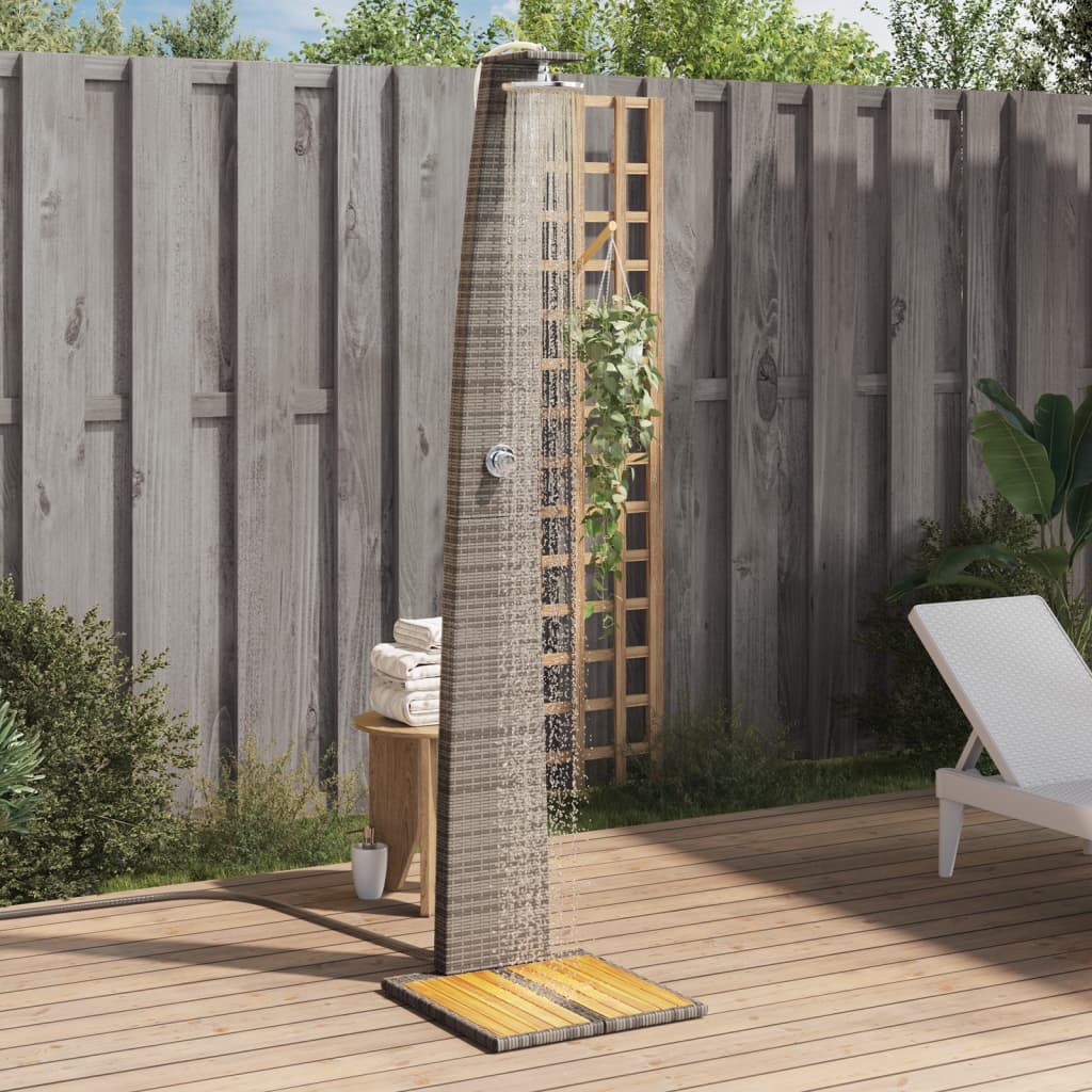 Havebruser 55x60x224 Polyrattan Akacietræ Grå