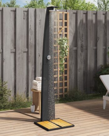 Havebruser 55x60x224 Polyrattan Akacietræ Sort