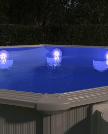 Led Poollampe Nedsænkelig Flydende Fjernbetjening Flerfarvet
