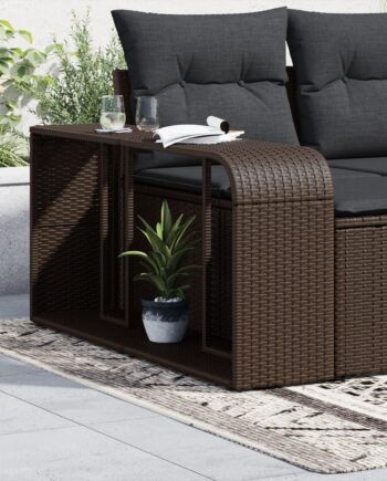 Opbevaringshylder Polyrattan Brun Stk