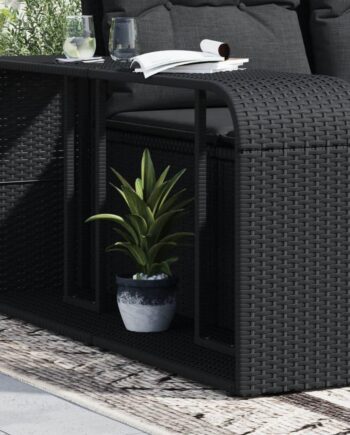 Opbevaringshylder Stk Sort Polyrattan