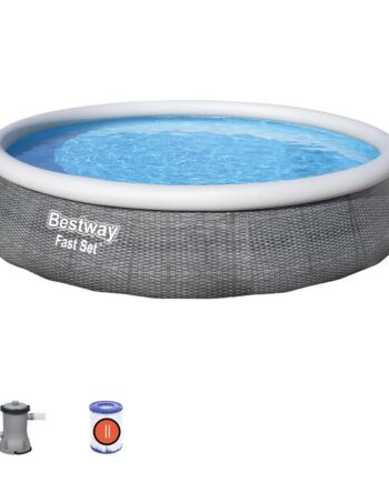 Oppustelig Pool Bestway Fast Set 57376 Grå 7340