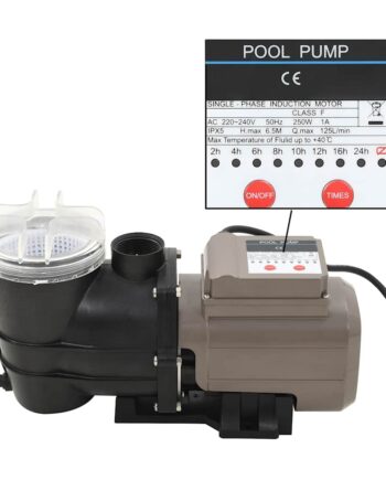 Poolpumpe Med Timer 8000 Sort