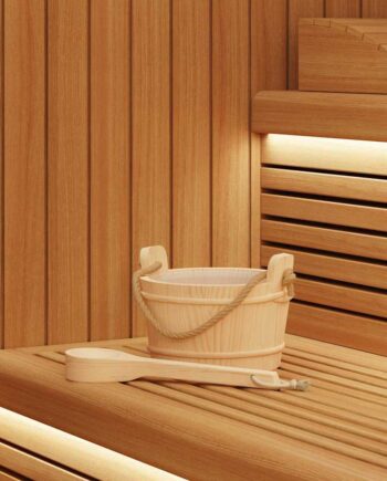 Sauna Spand Stk Brun Massivt Fyrretræ Hamp