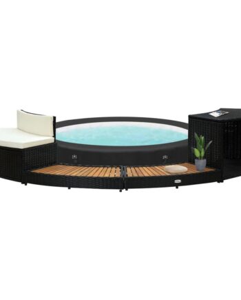 Spa Omkrans Polyrattan Akacietræ Sort