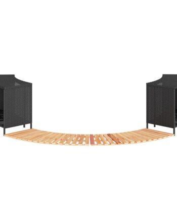Spakant Med Opbevaring Polyrattan Akacietræ Sort