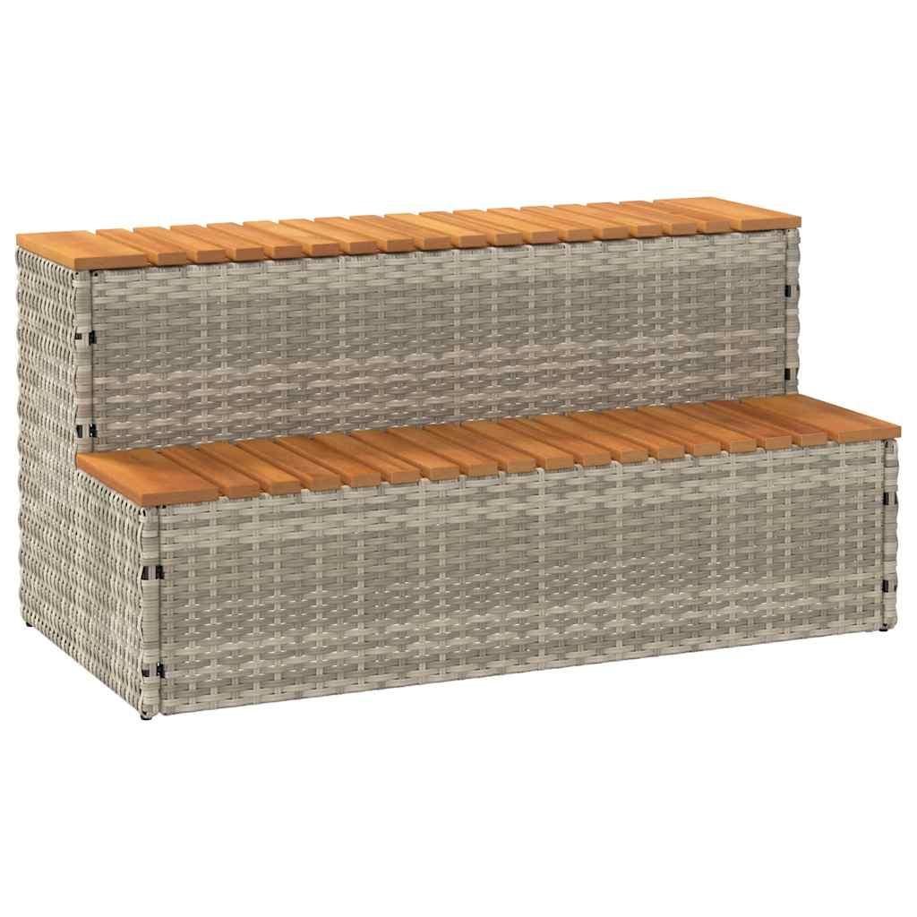 Spatrin 100 Polyrattan Akacietræ Lysegrå
