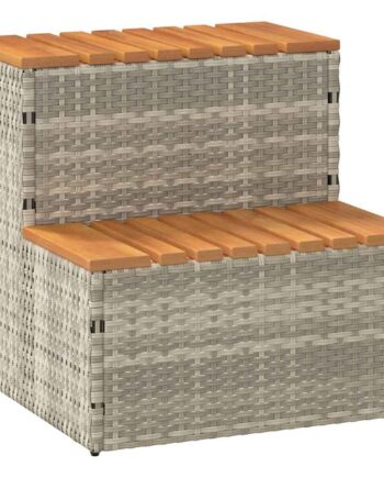 Spatrin Polyrattan Akacietræ Lysegrå
