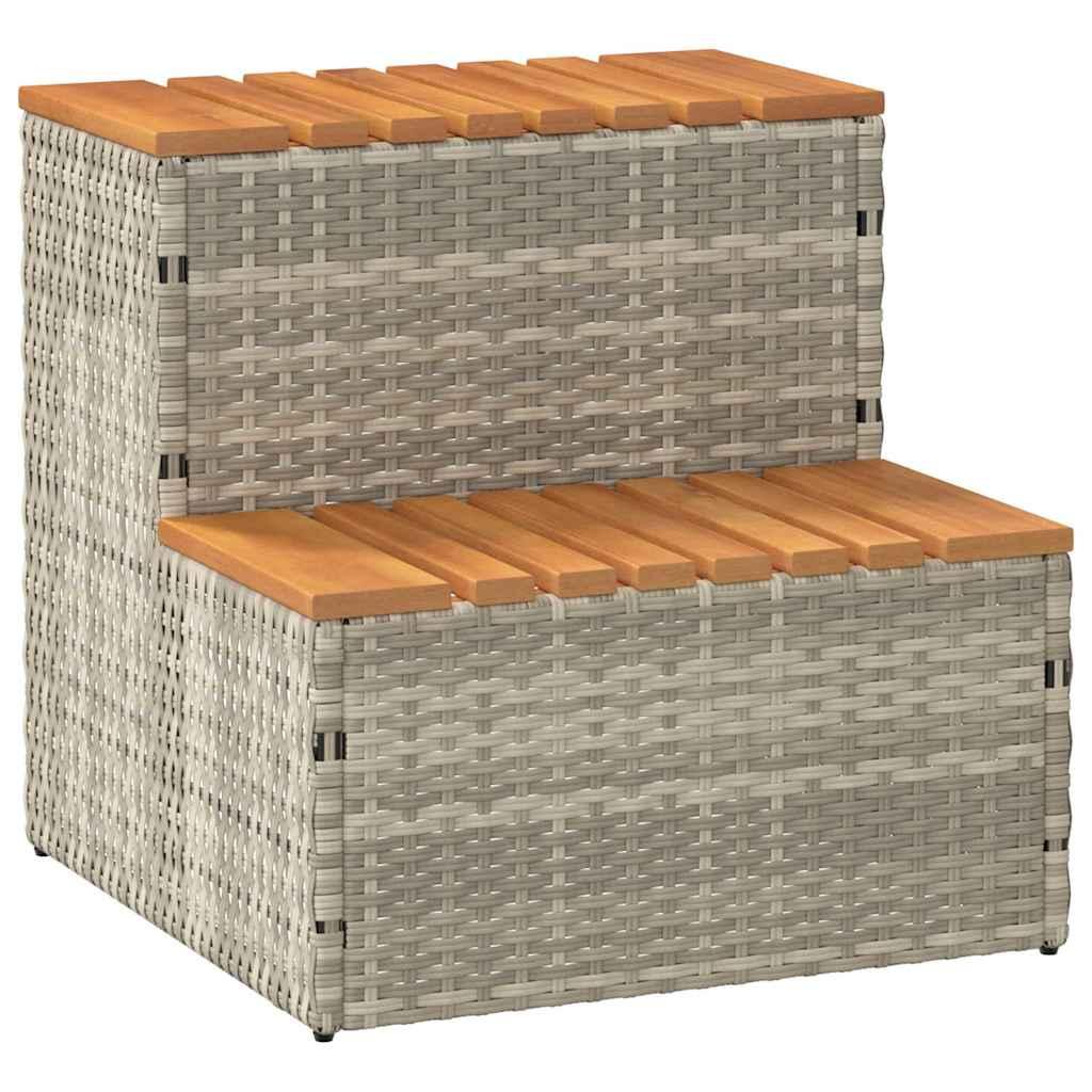 Spatrin Polyrattan Akacietræ Lysegrå