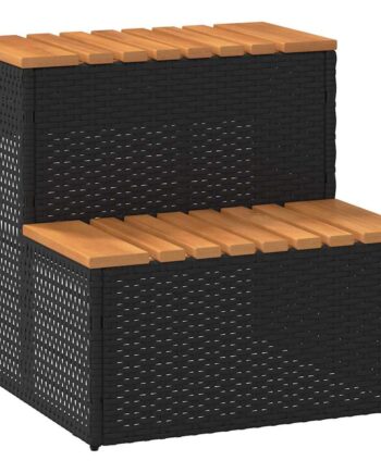 Spatrin Trins Polyrattan Akacietræ Sort