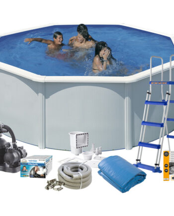 Swim   Fun Komplet Pool Med Tilbehør ø350x120 Hvid